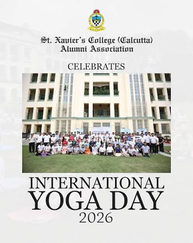 International Day of Yoga at St. Xaviers College (Calcutta), held with SXCCAA, the Students' Council, the NSS and the NCC